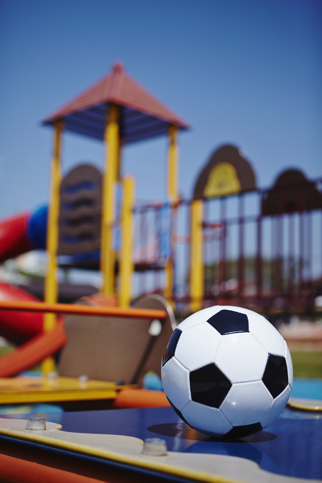 A soccer ball on the playground